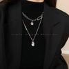 Women's Double Layered Chain Pendant Necklace - Hip Hop Style, Cool Design, High-End Accessory