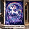 Unicorn (388) Theme Custom Tapestry Personalized Custom Name Text Wall Hanging Tapestry Home Decor Background Cloth
