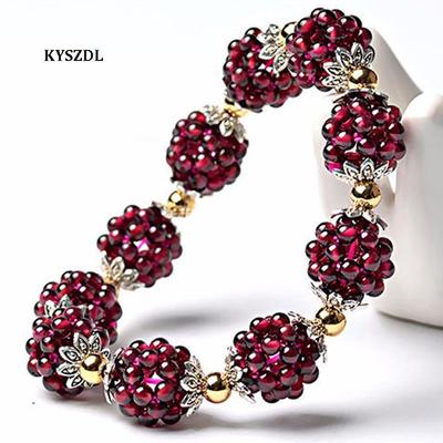 High Quality Natural Garnet Bracelet Fashion Lady Crystal Bracelet Jewelry Gift