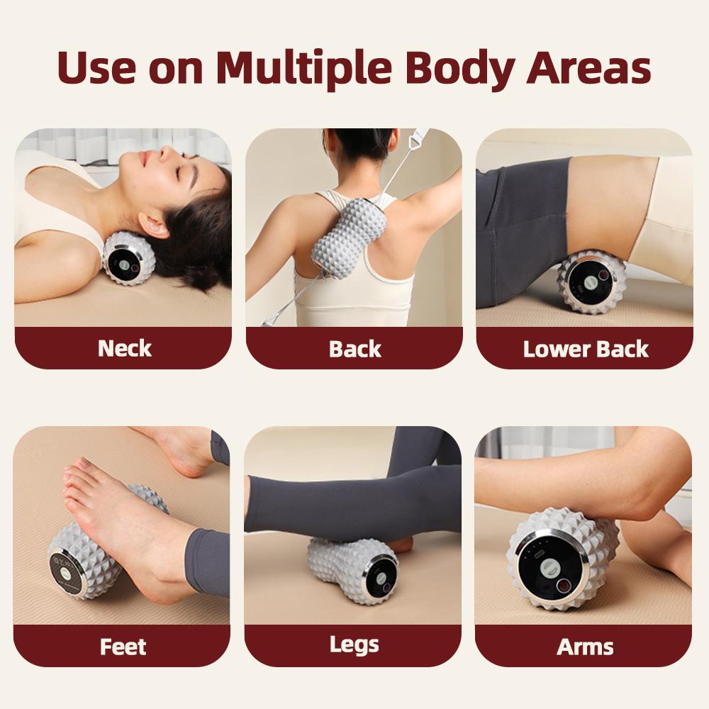Electric Body Massage Roller Vibration 4D Massage Ball Acupressure Muscle Relaxation Neck Back Leg Rolling Percussive Massager