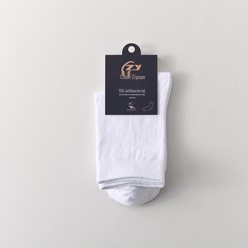 Zhuji Men’s Antibacterial Sweat-Absorbent Cotton Mid-Calf Business Socks