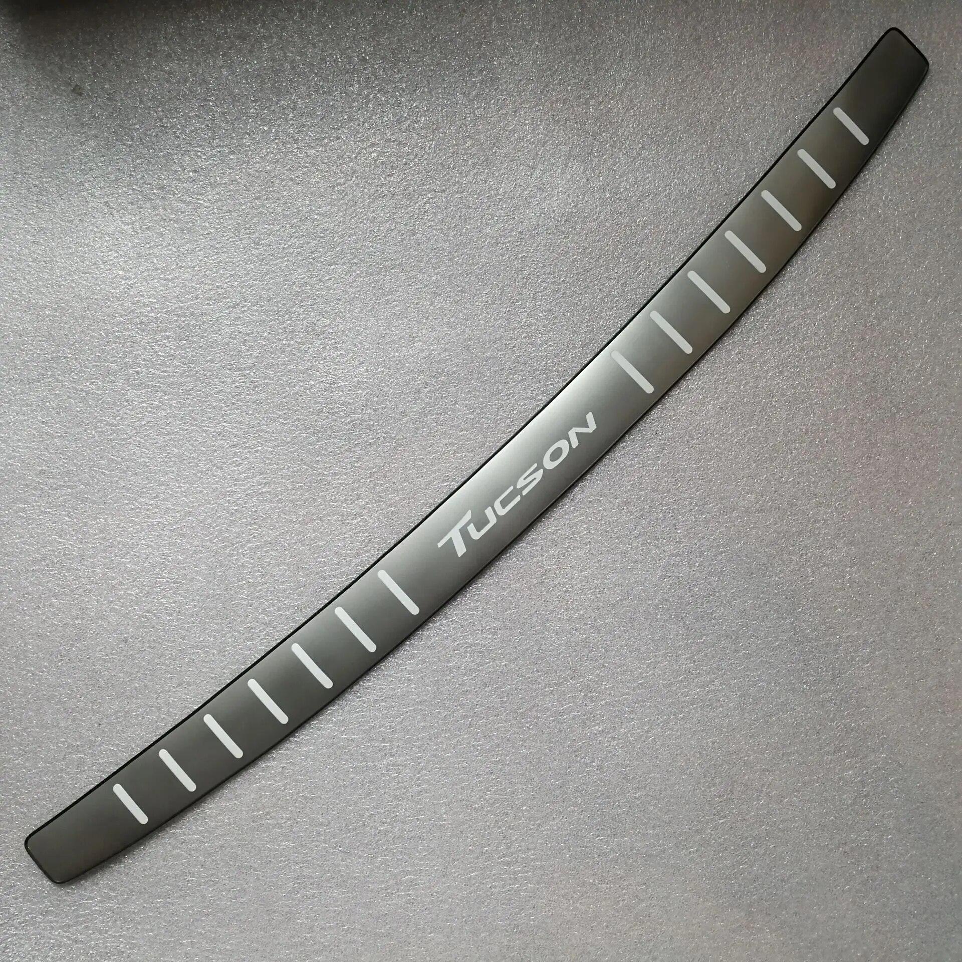 

Ультра-тонкий автомобильный задний бампер из нержавеющей стали, защита порога багажника, задняя защита протектора, Стайлинг автомобиля для Hyundai Tucson 2015- серебряный