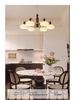 Mid-Century Cream Flower Chandelier with Solid Wood and French Retro Design