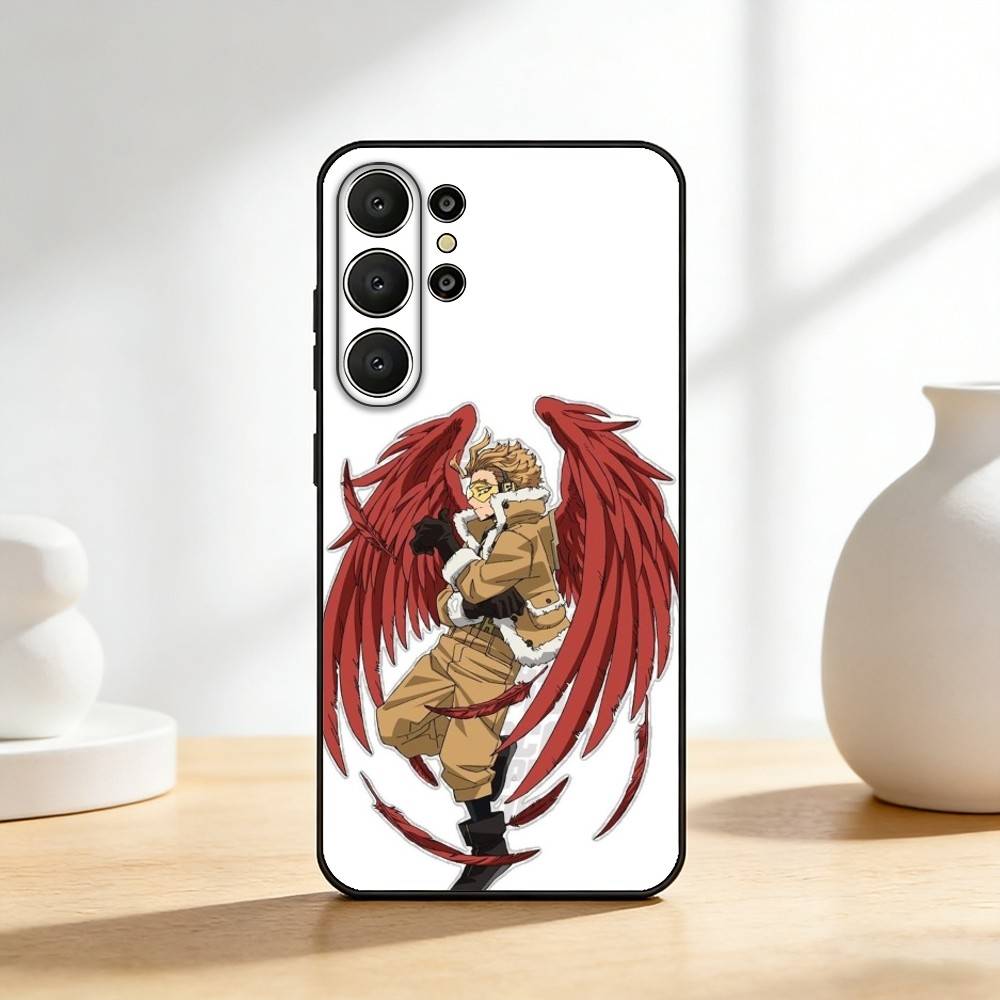 Anime MHA Hawks BNHA Phone Case For Samsung S26,S25,S24,S21,S22,S23,S30,Ultra,S20,FE,Lite,10,9,Black Cover