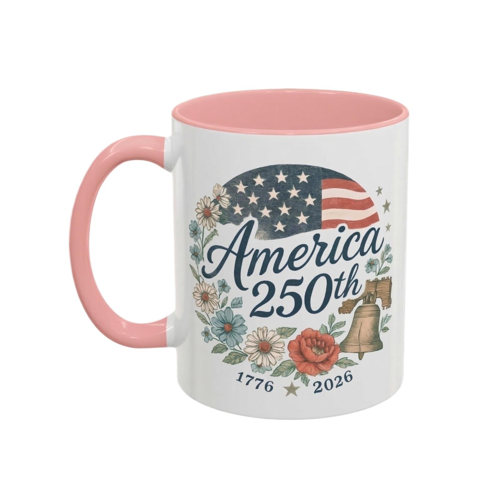 

0th Anniversary Coffee Mug: Patriotic Floral Design One Size розовый