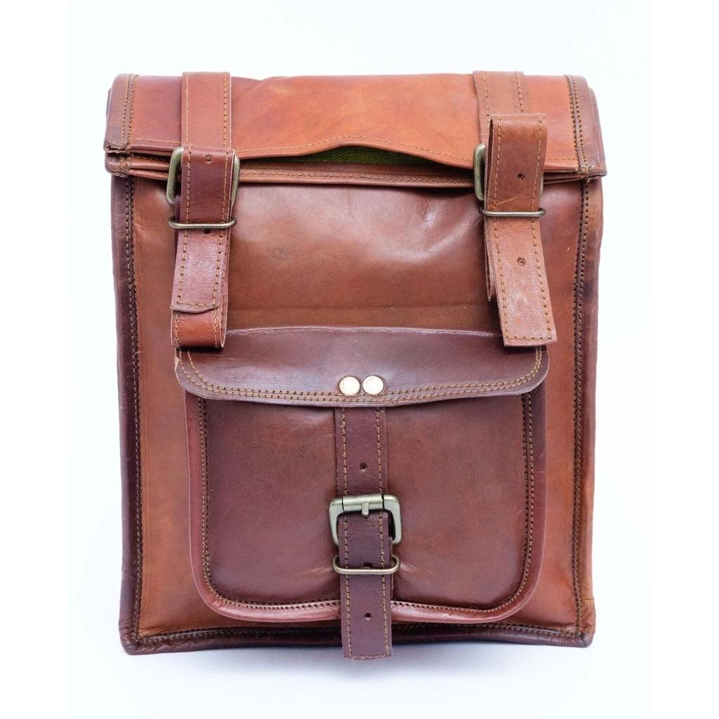 Leather Backpack Bag Laptop Travel Rucksack Men's Satchel Brown Vintage Genuine