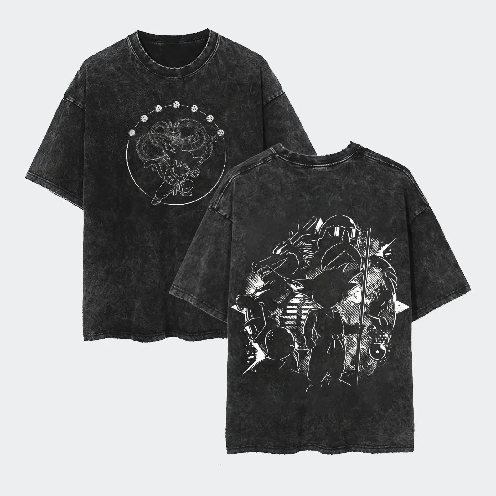 Vintage Gewaschenes Tokyo Ghoul Kaneki Ken Tausendfüßler Kagune Anime T-Shirt Herren Harajuku Gothic Streetwear Übergroßes Kurzarm-T-Shirt XXXL rot