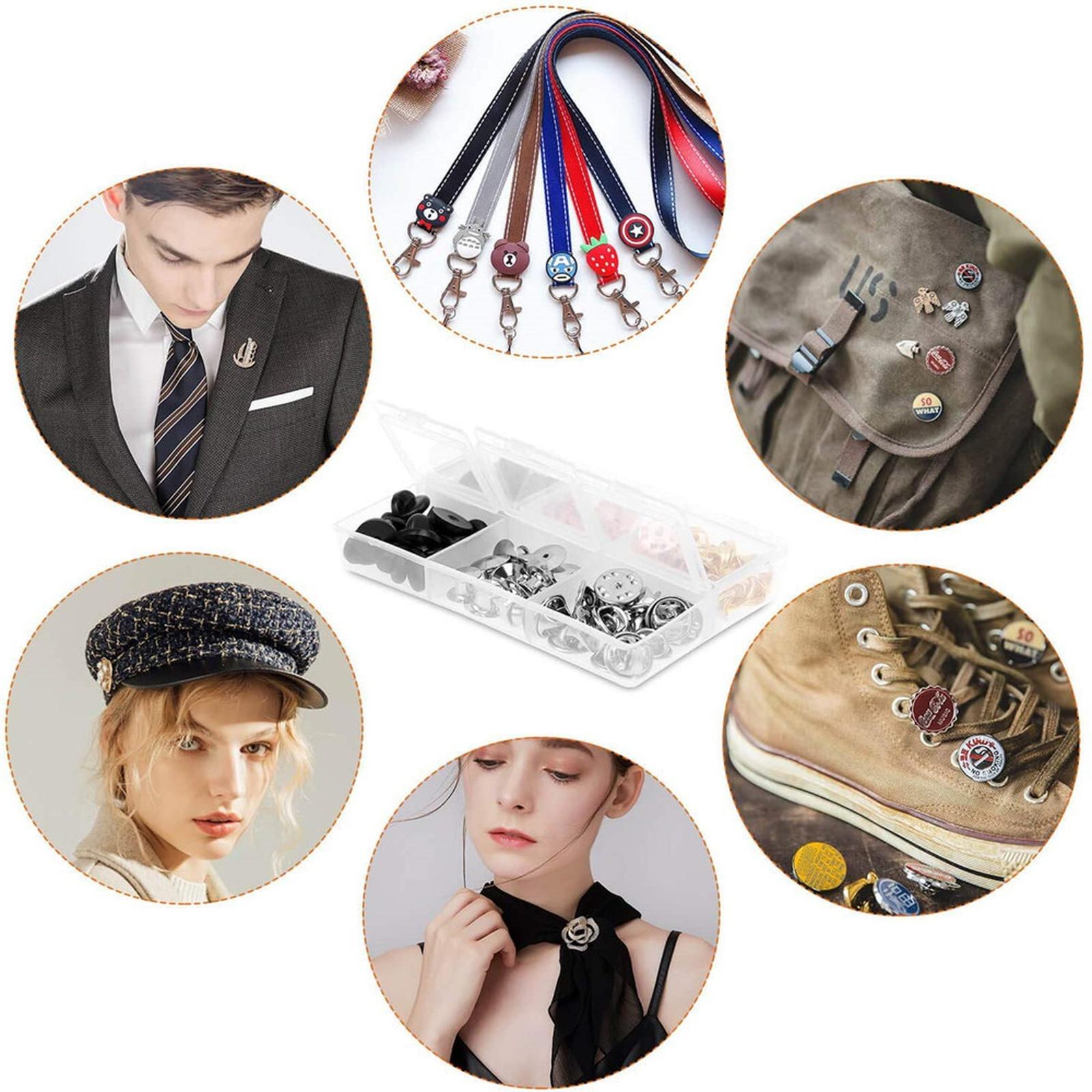 

Metal Locking Pin Backs Locking Pin Keepers For DIY Locking Clasp for Broochs Badge Brooch Jewelry Making Accessories One Size