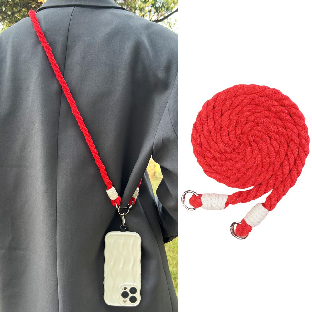 Reine handgemachte abnehmbare verstellbare mehrfarbige dicke Seil Handy Lanyard Hals hängen schrägen Körper