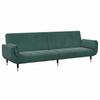 2 Seater Sofa Bed with Footstool Dark Green Velvet