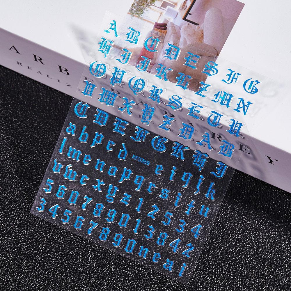 3D Adhesive-Backed Letter Manicure Decorative Sticker Fluorescent Yellow-Green Self-Adhesive Plastic Self-Adhesive Nail Sticker Nude
