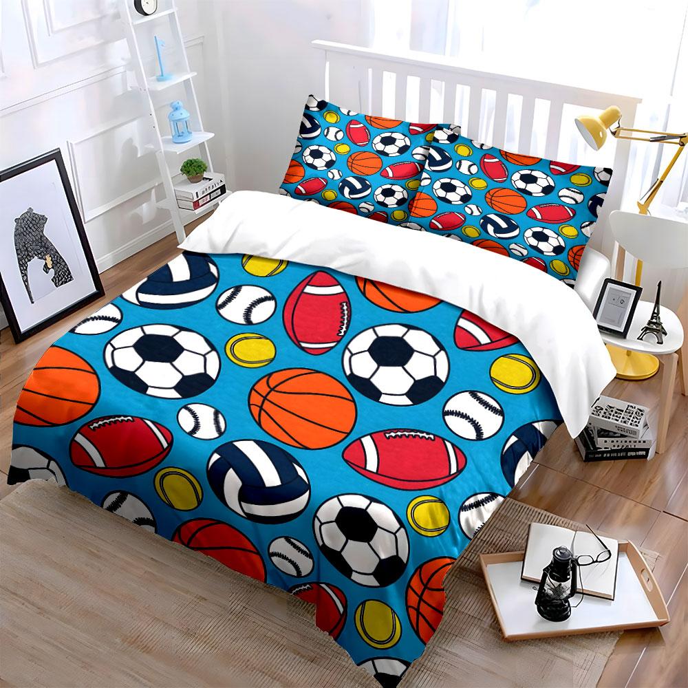 Sports-Themed Three-Piece Set Decor  kid's and adults' bedroom decor, Exquisite three-piece bedding set gift