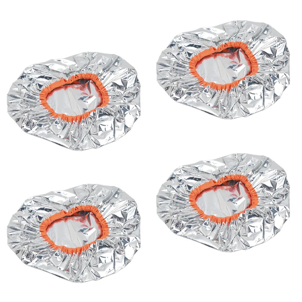 10pcs Hair Dye Processing Hat Constant Temperature Aluminum Foil Deep Conditioning Caps Silver