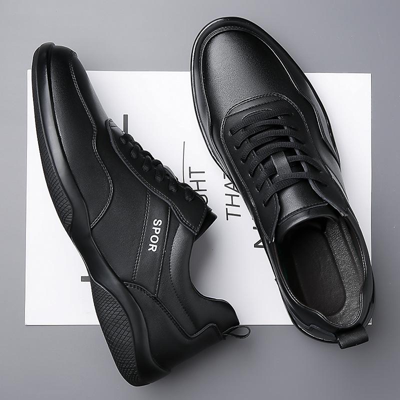 Fashion Men's Shoes Genuine Leather Breathable Spring Autumn Lace Up Comfortable Casual Outdoor Sneakers Shoes Fashion Non Slip Sneakers
