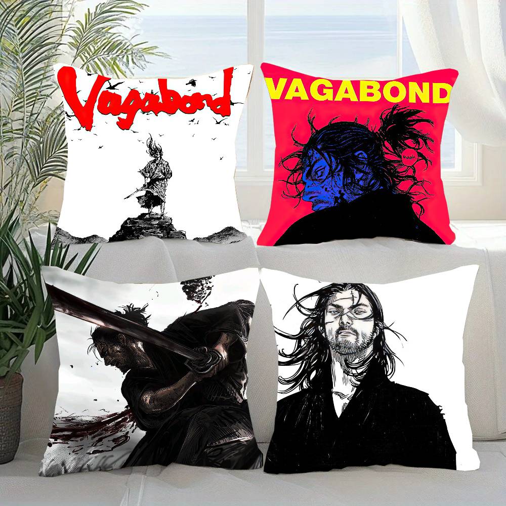V-Vagabond Classic Manga Pillow Case Fashion Square Pillowcase Bedroom Sofa Room Ins Decoration Leisure