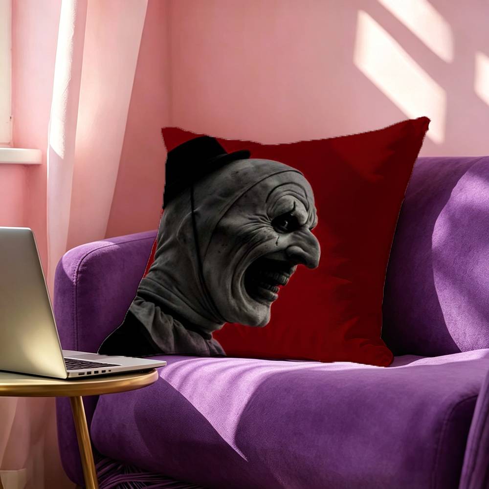 Art the Clown horror TTerrifier Pillow Case Square DoubleSided Sofa Cushion Cover Bedroom Bedside Pillow