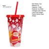 710ML Christmas Color Changing Cups with Lids Straws Reusable Food-Grade Santa Claus Design Cups for Adults Kids Prevents Straw Slipping Leak-Proof