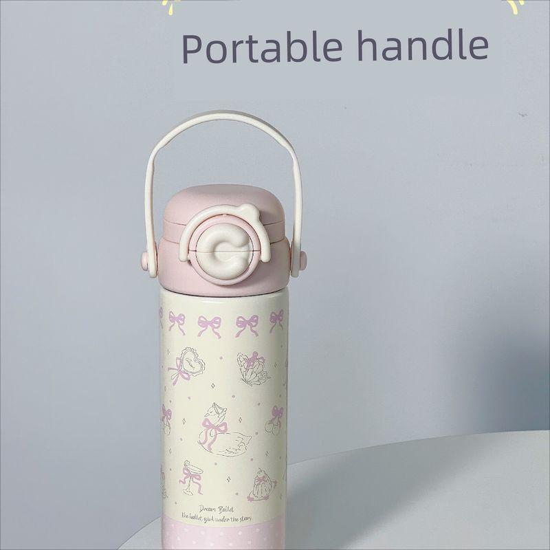 Cute Large-Capacity Thermos Cup for Girls, High-Looking New Style 316 Stainless Steel Water Cup with Straw and Handle