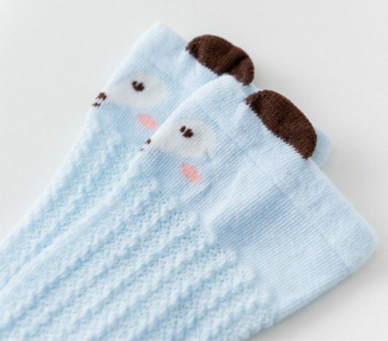 5 Pairs Summer Mesh Baby Stockings Thin Socks Mosquito Proof Cotton Baby High Stockings