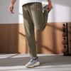 Li-Ning Fitness Series Solid Color Logo Elastic Waist Straight Leg Quick Dry Knitted Sports Pants Men pants Military-Green AYKT205-3