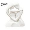 Embracing Couple Figurine 3D Printed Hugging Heart-Shaped Sculpture, Romantic Embrace with Matte White Finish, Modern Minimalist Decor Tabletop