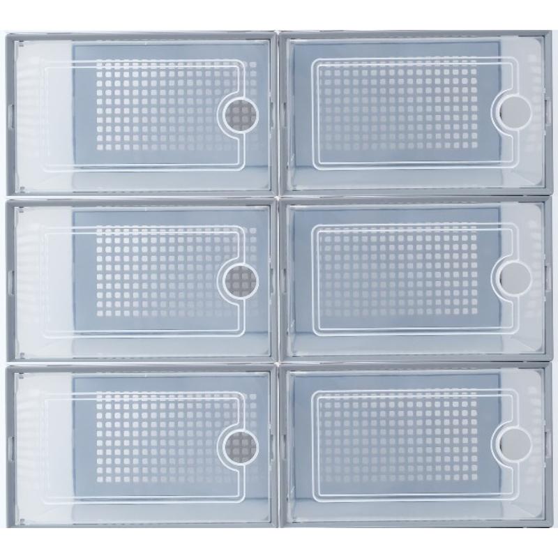 6pcs Thickened Shoe Boxes Sneaker Display and Storage Stackable Shoes Rack Storage Bins for Hats and Clothes Dustproof Organizer
