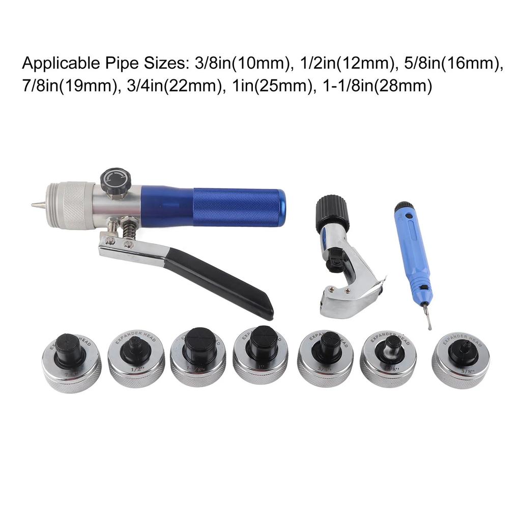 Aluminum Tube Expander Hydraulic Tube Expander Multiple Sizes Copper Aluminum Pipe Stretcher 1/2in to 1‑1/8in CT‑300A