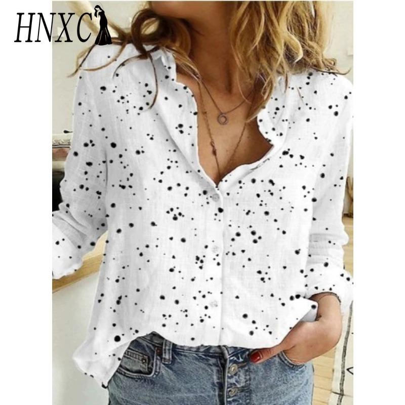 

HNXC Женские модные повседневные блузки и рубашки с длинным рукавом и воротником ПОЛО S