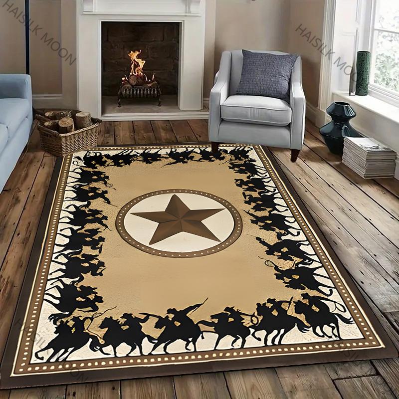 3D Vintage Pentagram Printed Carpet New Release! Rug for Living Rooms Bedrooms, Office Areas, Durable Machine Washable Mat Gifts