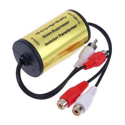 RCA Audio Noise Filter Suppressor Ground Loop Lsolator For Car And Home Stereo 2×RCA Male, 2×RCA Female