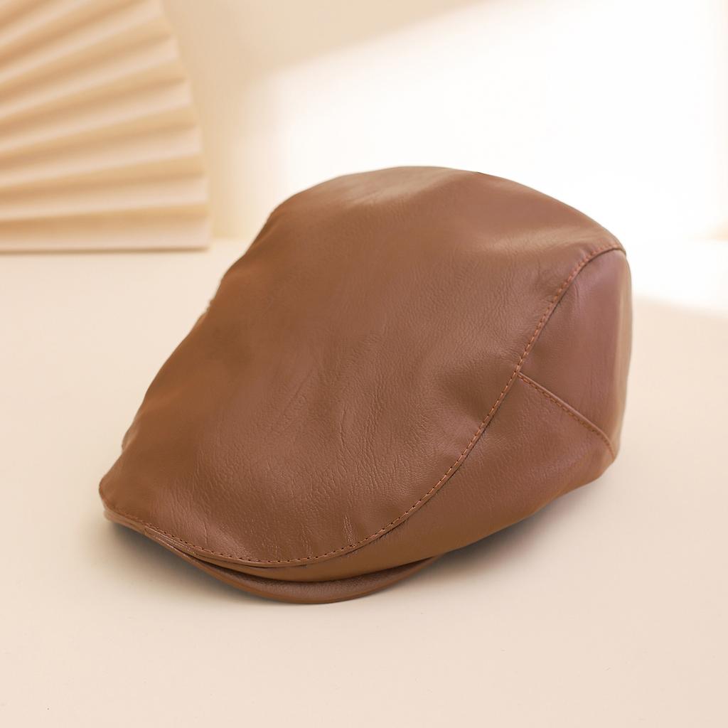 Fashion Simple Solid Color PU Forward Cap Soft Top Adjustable Snapback Hat Outdoor Waterproof Sun Protection Hat