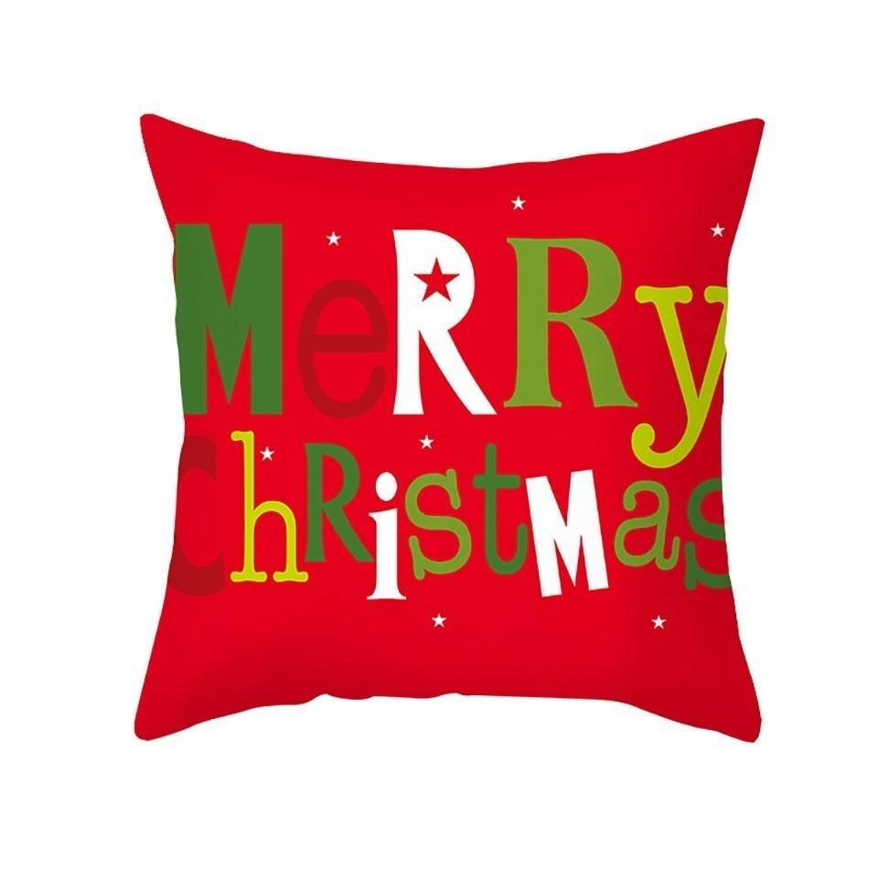 Christmas Cushion Cover Santa Printed Sofa Pillow Cover Christmas Decoration Gift Natal Navidad New Year