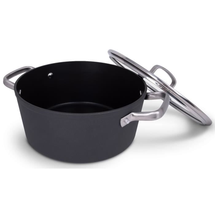 ARCOS Samoa - Faitout Anti-Adhésive en Aluminium Forge avec Couvercle en Verre (20 mm)