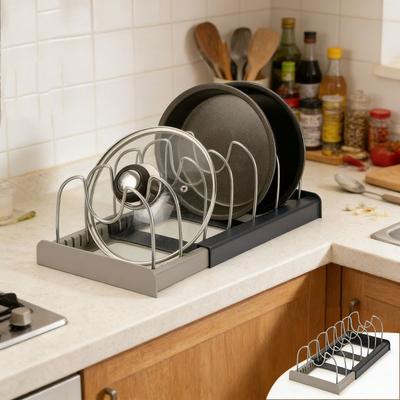 7 Grid Pot Storage Rack Expandable Storage Rack for Pots and Pans Space-saving Cabinet Rack Kitchen Tray Storage Rack