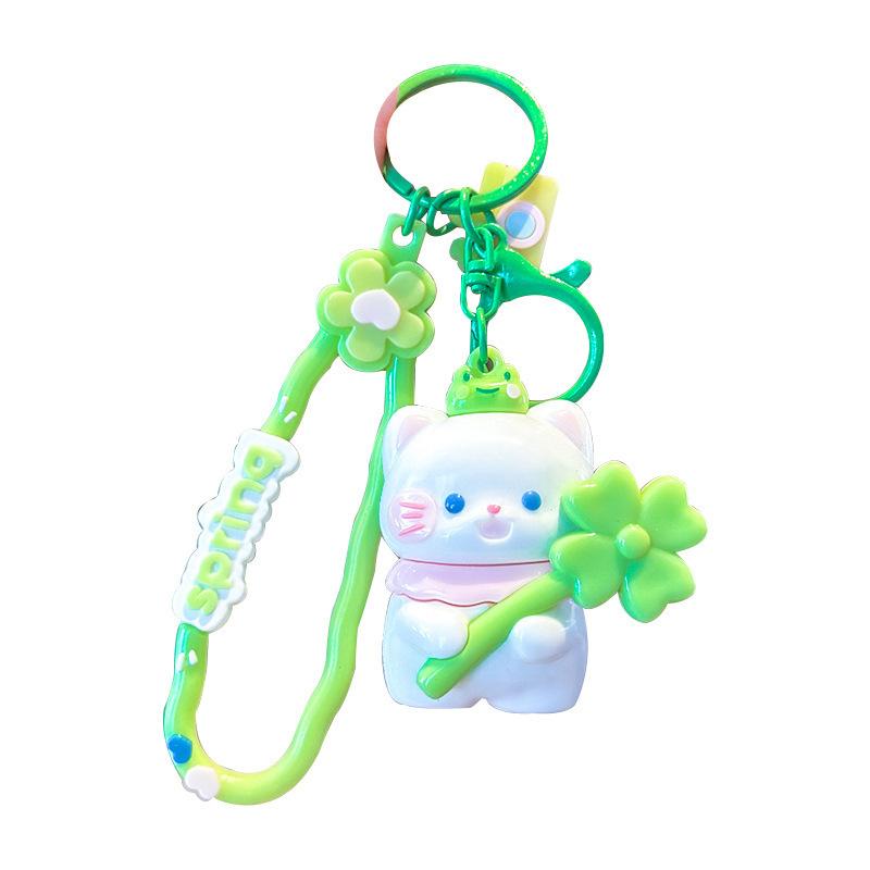 Soft Cute Spring Outing Bear Cute Glossy Resin Bear Keychain Car Pendant