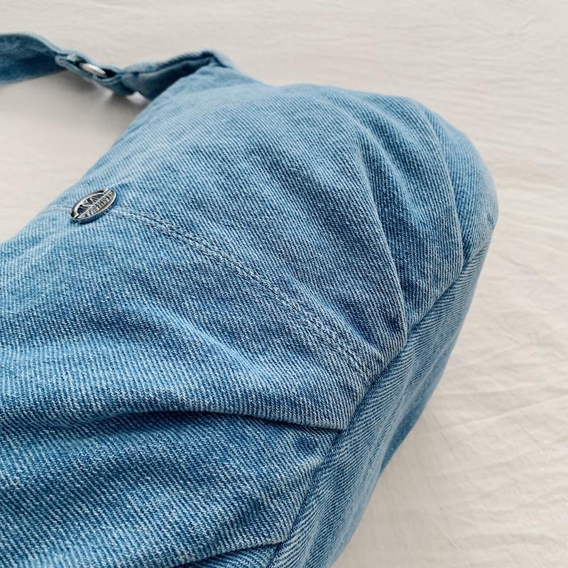 Doppellagige kleine quadratische Tasche Denim-Tasche Damen Leichte Schulter-Umhängetasche