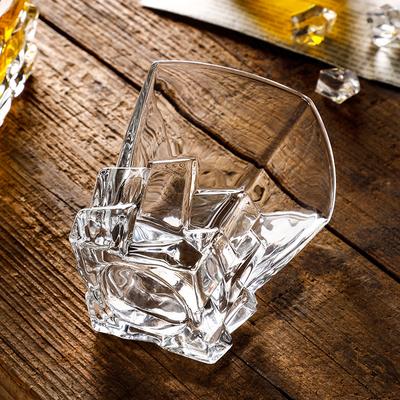 310ml Square Glass Cup Ice Cream Bowl Cocktail Coffee Mug Juice Glass Beverage Cups Ice Carving Decoration Water Bottle Glasses