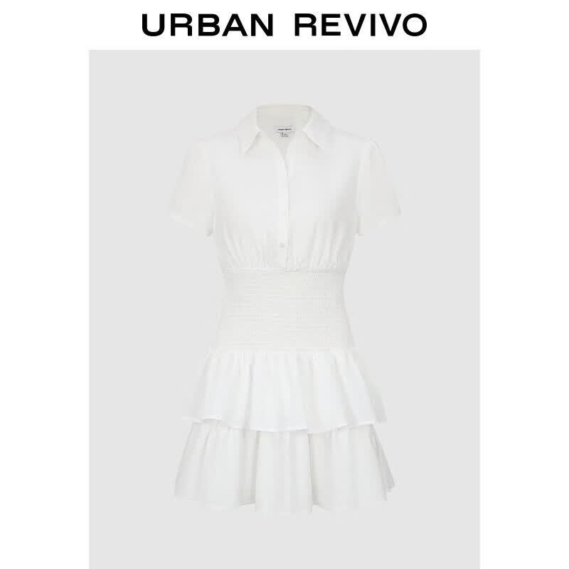 UR2026 Women s Smocked Lace Mini Dress M