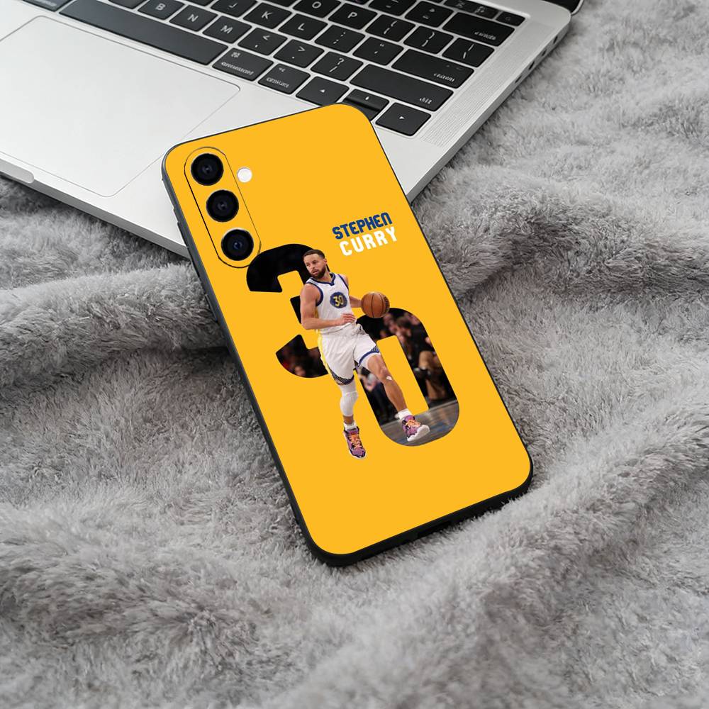 

S-C-Stef Curry Black Soft Silicone Phone Case for Samsung Galaxy A73, A71, A72, A70, A53, A52, A51 Samsung a12