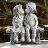 Küssende Kinderharz-Gartendekoration für den Außenbereich