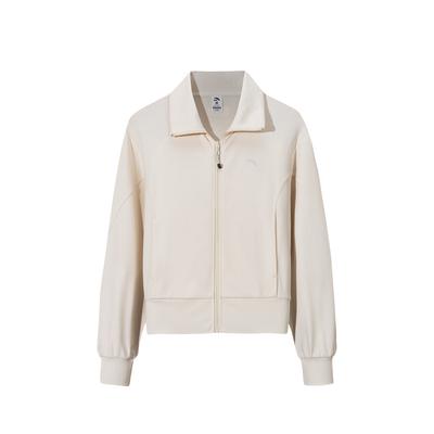Travel Comprehensive Training Series Knitted Sports Jacket Women Jackets Warm-Sun-White 962617701-1