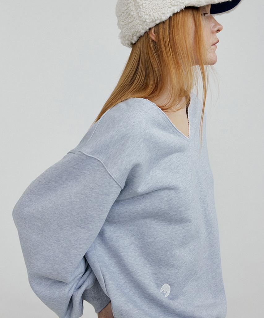MOLLIOLLI Sage V-Neck Sweatshirt [Gray]
