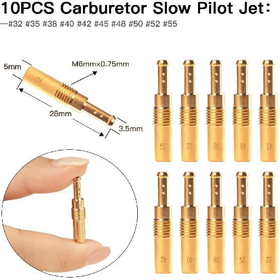 40PCS Carburetor Main Jet Slow Pilot Jet Kit For PWK Keihin OKO CVK Crab,Replace #SCL-2018090002-ZH-T-01/02 SCL-2018090001/03-ZH-T-01