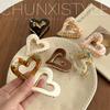 High-End Women's Heart-Shaped Hair Claw - Small Elegant Half-Up Clip for High Ponytails, 2024 Fashion Accessory