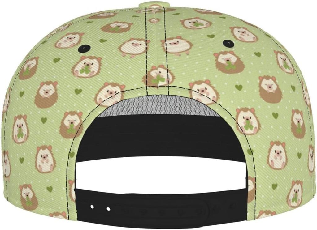 Cute Hedgehog and Grass Pattern Baseball Cap for Men Women Adjustable Trucker Hat Snapback Sun Dad Cap Lightweight Unisex