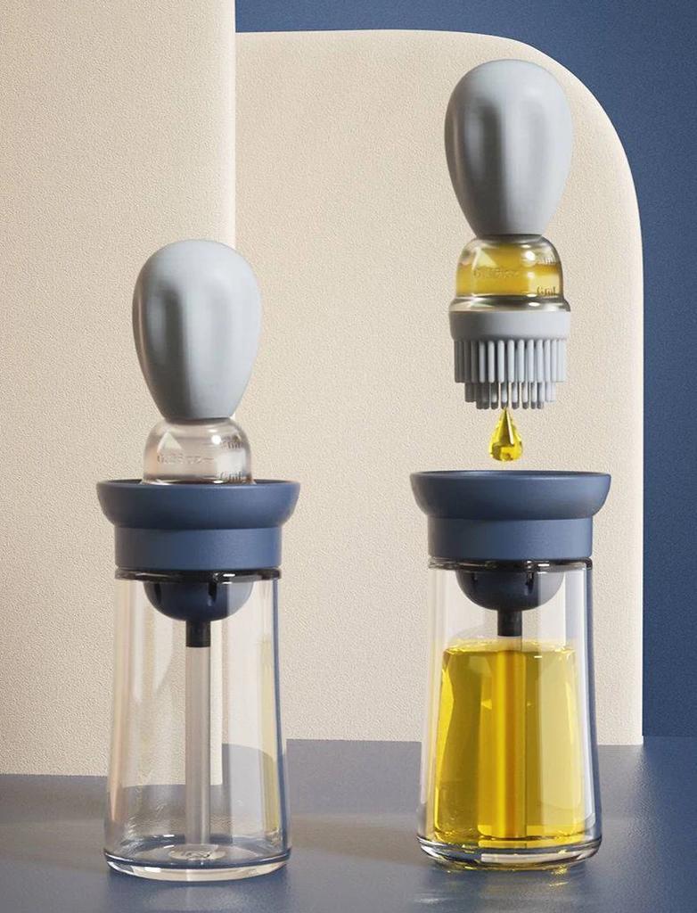 Bärbar Köksoljeflaska Silikonborste Kontroll Kvantitativ Med Grill Sprayflaska För BBQ Matlagning Bakning Oljedispenser