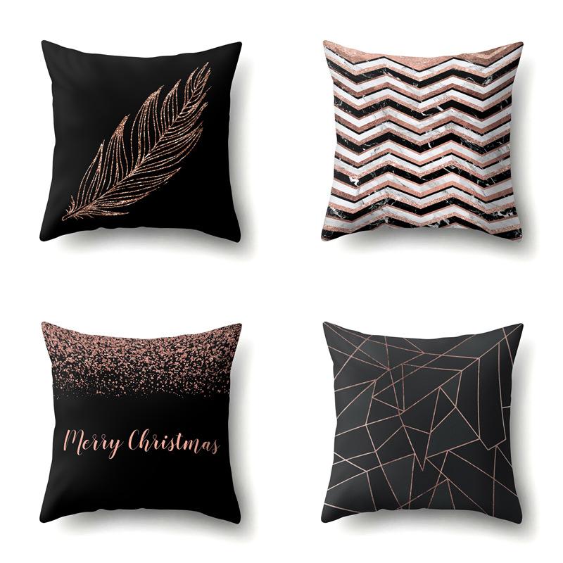 Polyester Pillow Case Automobile Decoration Home Printed Pillow Case Waist Cushion Cover Car Cushion Head Cushion Cover