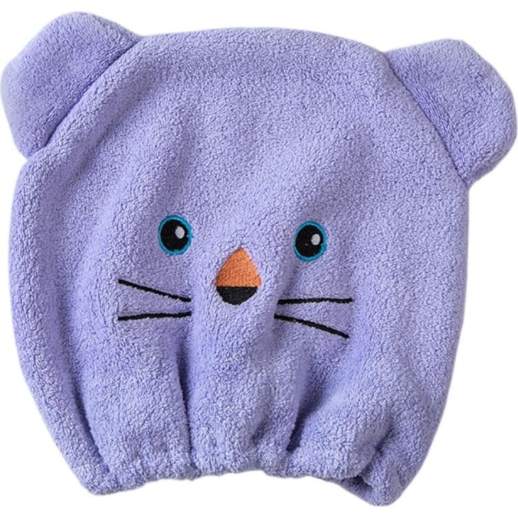 Cute Cartoon Bear Soft Absorbent Dry Hair Cap For Kids Coral Fleece Microfiber Hair Drying Towel Head Wrap For Children Kids