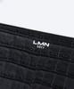 Lmn3011 Crocodile Embossed Clutch - Black