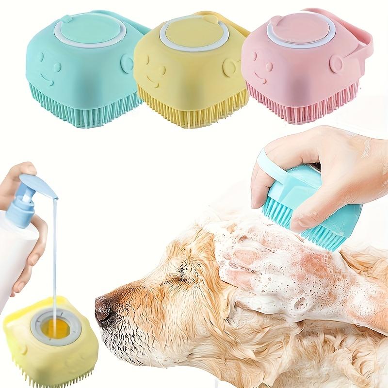 2-in-1 Silicone Pet Grooming Brush with Massage - Dual-Use Bathtub and Massage Tool, Ergonomic Handle, Gentle Exfoliation & Detangling, Durable Design